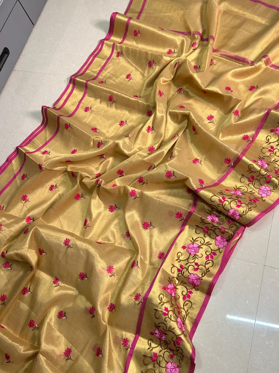 BANARASI SEMI KANCHIPURAM ZARI TISSUES VISKAT SAREES